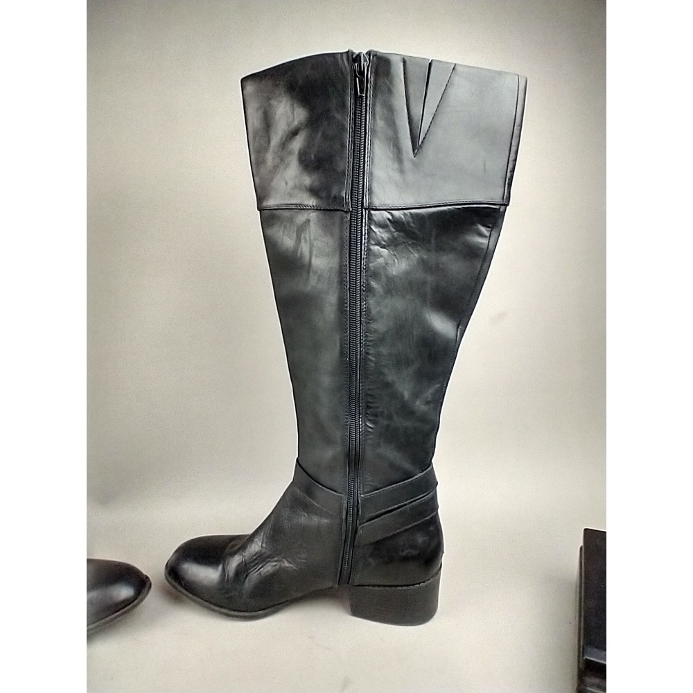 Alfani Berniee Black Leather Tall Riding Boots‎ StepFlex Knee High Womens 10M - Picture 9 of 12
